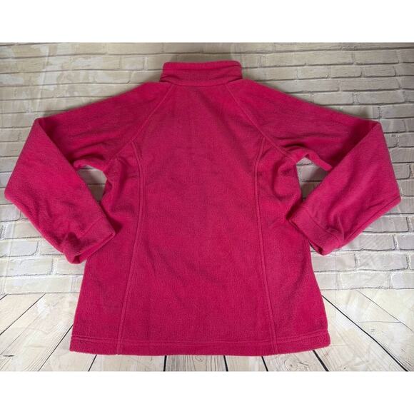 Columbia Pink LARGE GIRLS Zip Up Fleece Jacket - Picture 5 of 6